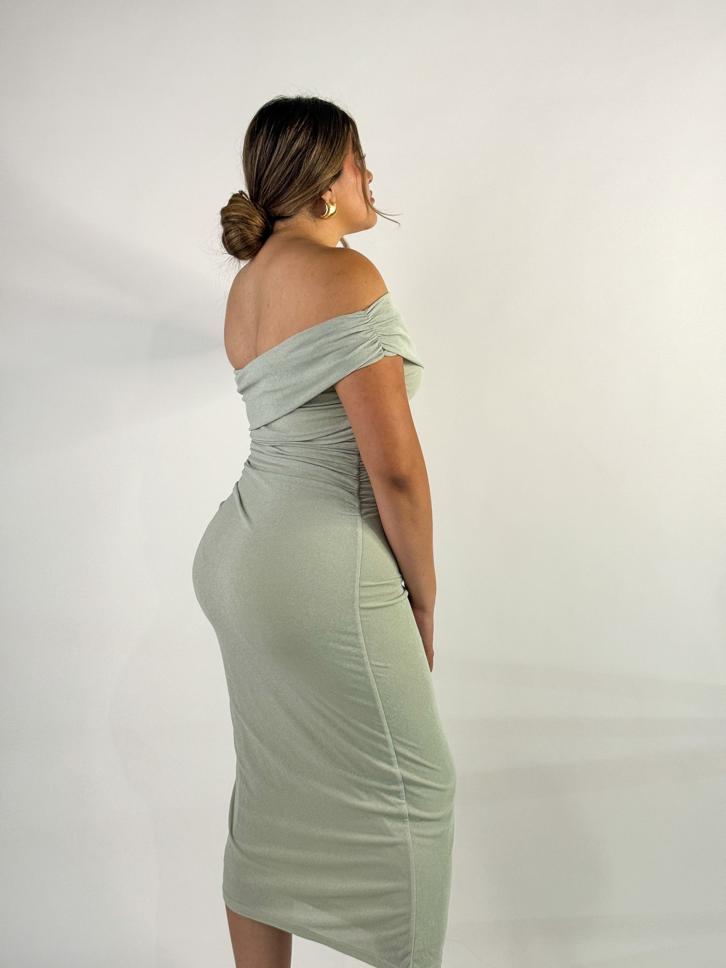 Sage Green Asymmetrical Dress