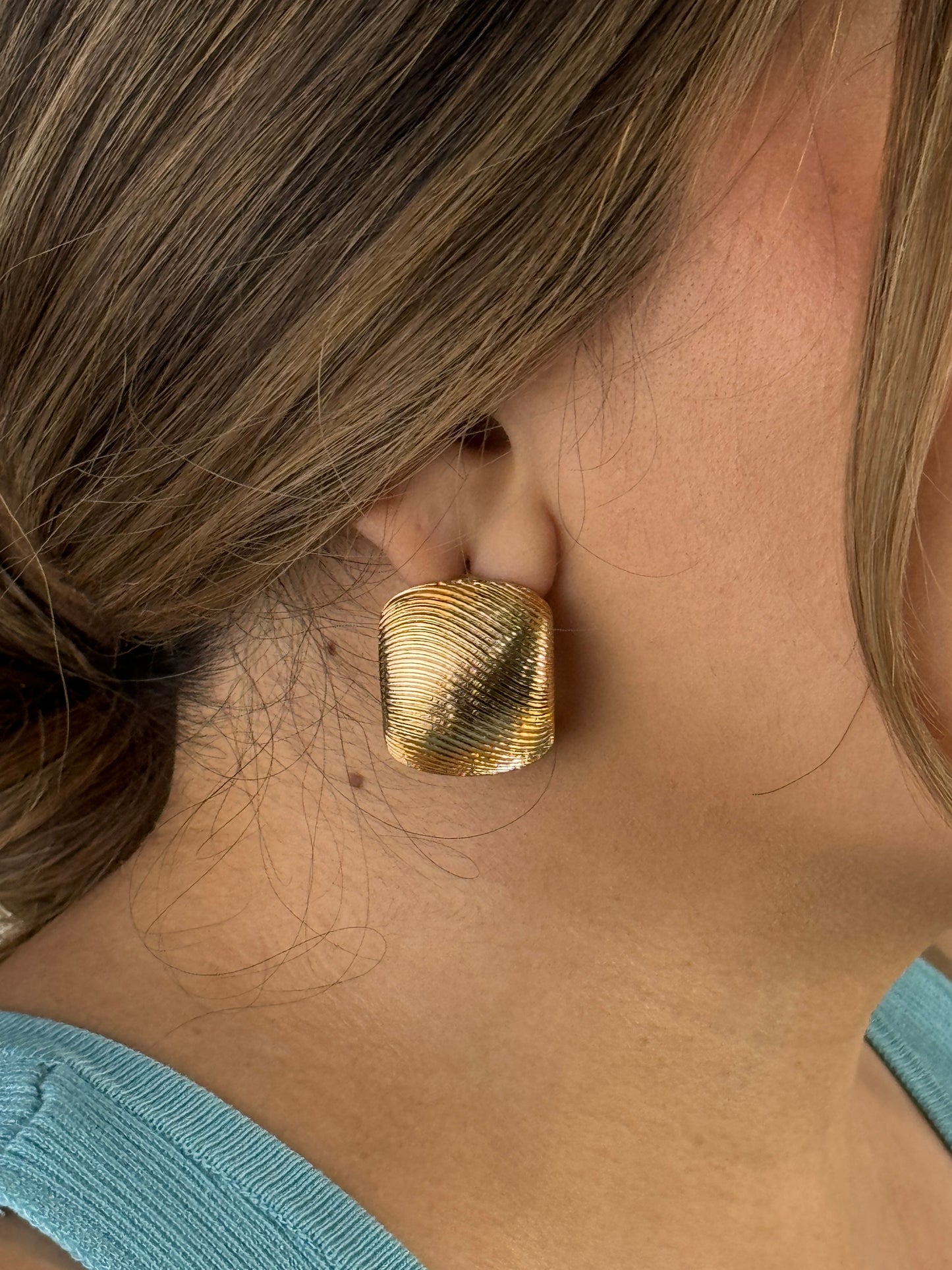 Square Gold Earrings